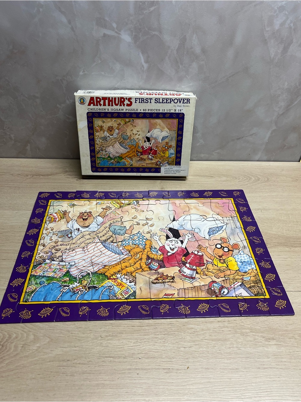 Vintage 1996 Arthur’s First Sleepover 60 Piece Jigsaw Puzzle Marc Brown Complete